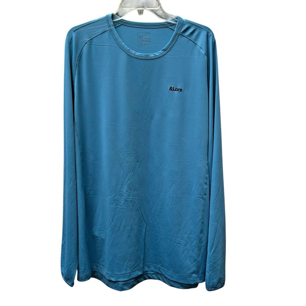 NEW Tahoe River & Lore Men XL Blue Long Sleeve Shirt Fishing Outdoor Performance